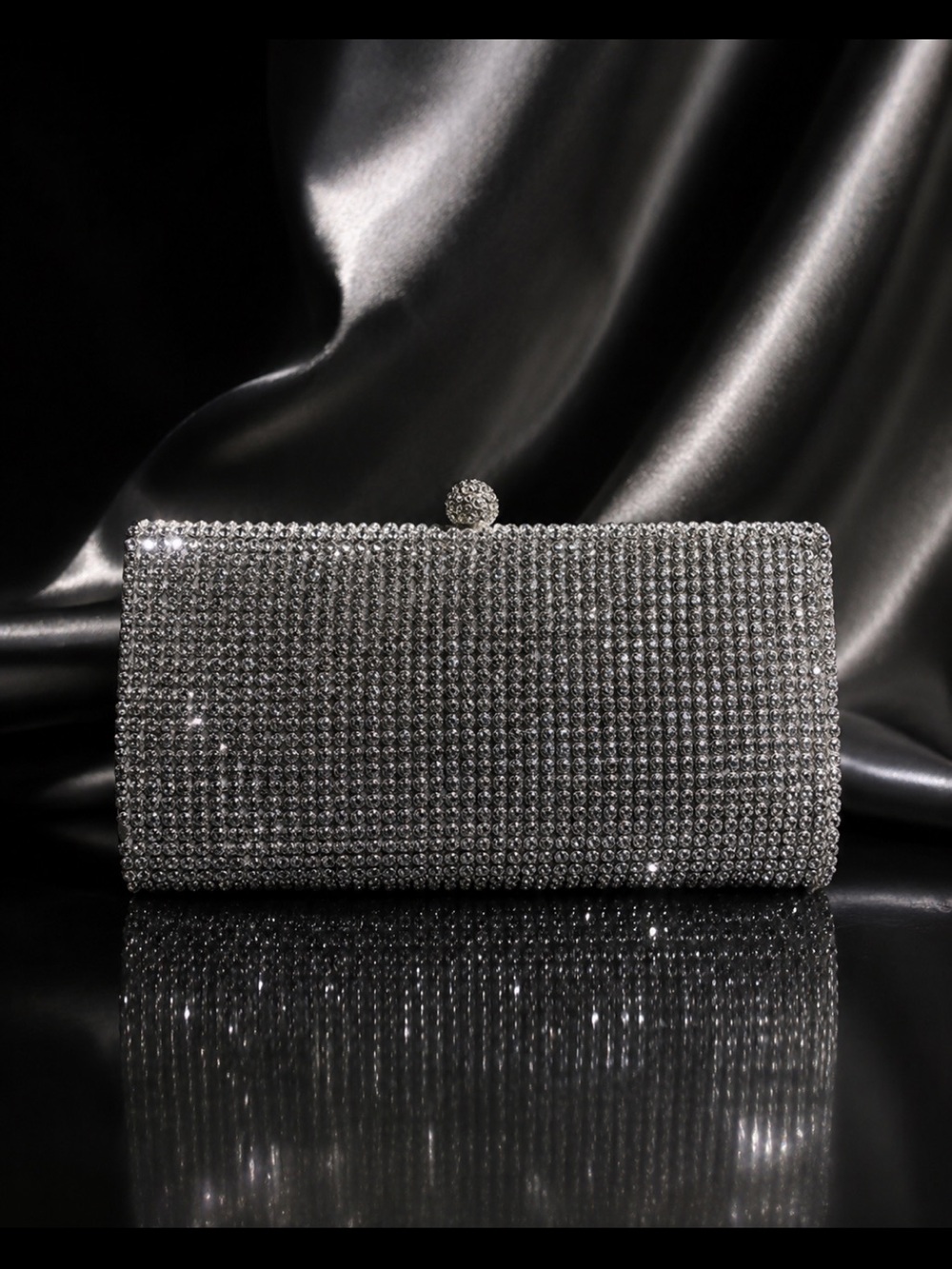 Beautiful Silver Crystal Embellished Evening Clutch/crossbody❤️